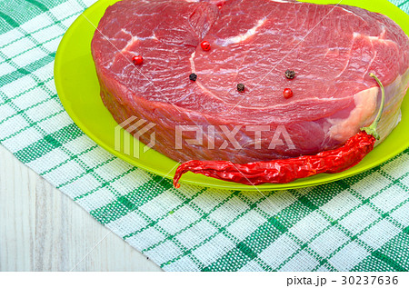 Raw beef steak. 30237636