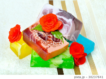 Handmade soap with flowers. 30237641