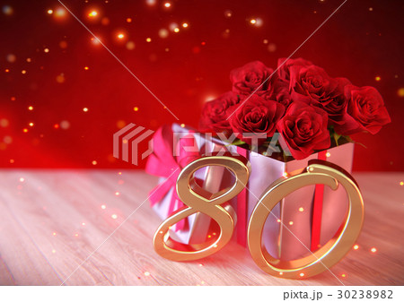 birthday concept with red roses in gift on wooden birthday concept with red roses in gift on wooden 30238982