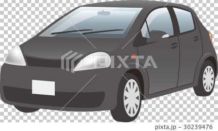 自動車 前斜め 黒 のイラスト素材