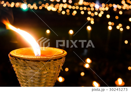 ancient bamboo lamp at night ancient bamboo lamp at night 30245273