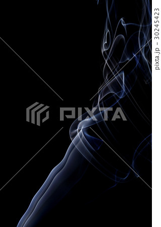 Abstract white blue smoke from aromatic sticks. Abstract white blue smoke from aromatic sticks. 30245423
