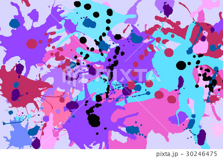 Turquoise purple ink splashes background 30246475