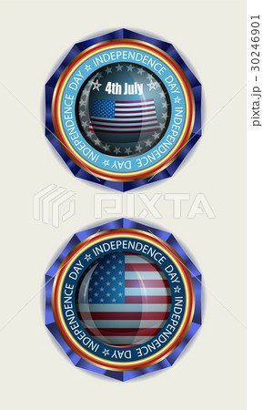 badge with flag USA, set badge with flag USA, set 30246901