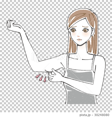 二の腕をつまむ女性 30248080
