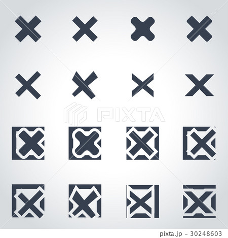 Vector black rejected icon set Vector black rejected icon set 30248603