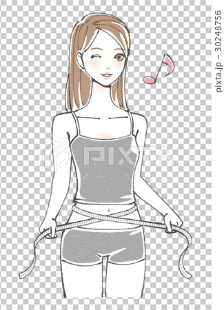 ウエストを測る女性 30248756