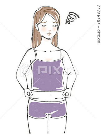 体の肉をつまむ女性 30248757