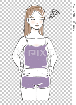 体の肉をつまむ女性 30248757