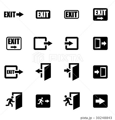 Vector black exit icon set 30248843