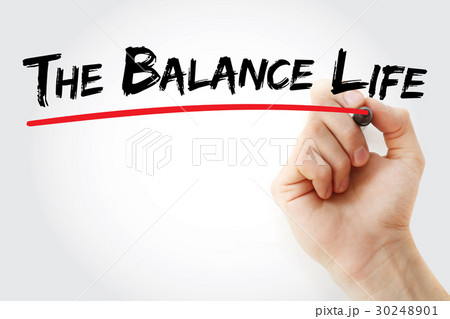 Hand writing The Balance Life with marker 30248901