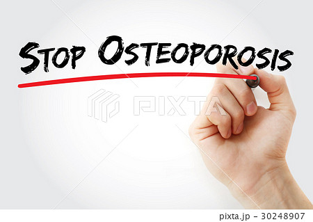 Hand writing Stop Osteoporosis with marker 30248907