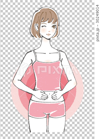  閃爍在舒適肚腑鮑伯頭髮的婦女 30249014