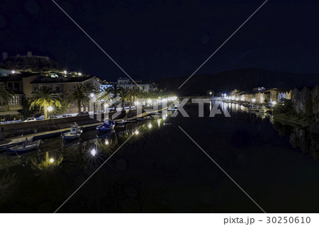 Night on the Temo River, the town of Bosa 30250610