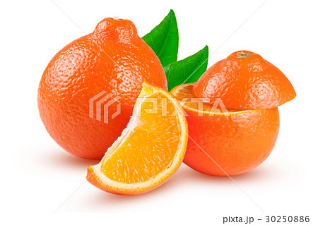 two orange tangerine or Mineola with slices and two orange tangerine or Mineola with slices and 30250886
