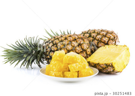 pineapple close-up isolated on a white background 30251483