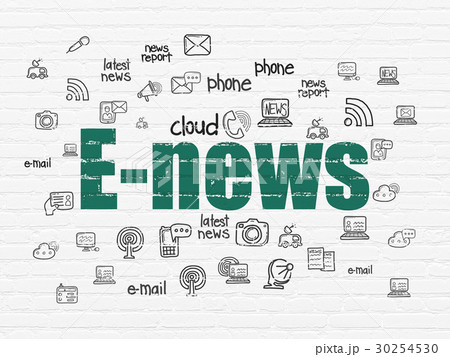 News concept: E-news on wall background 30254530