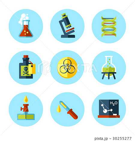 Vector chemistry icon set in modern flat style. 30255277