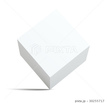 A white empty cube stands on the corner 30255717