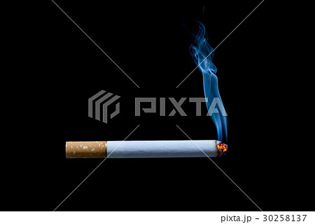 smoking cigarette on black background smoking cigarette on black background 30258137