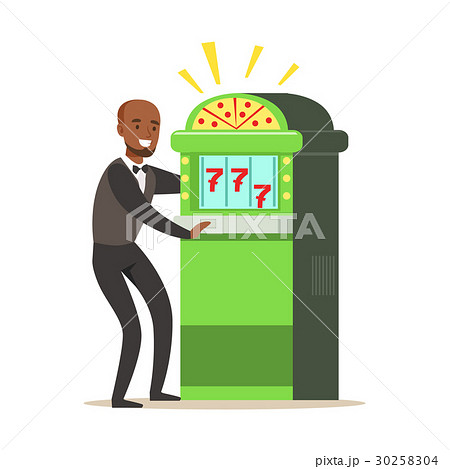 Happy, man is playing slot machine, jackpot Happy, man is playing slot machine, jackpot 30258304