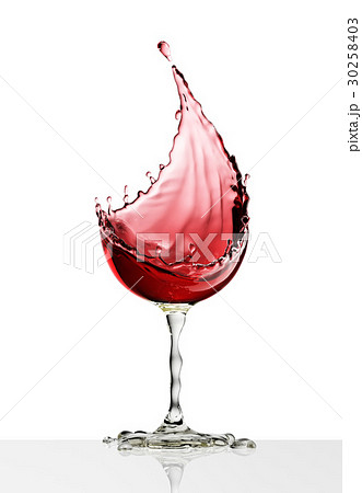 Red Wine Glass On A White Backgroundのイラスト素材