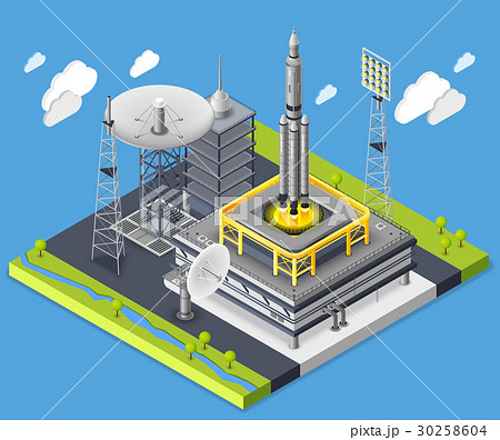 Rocket Isometric Composition Rocket Isometric Composition 30258604