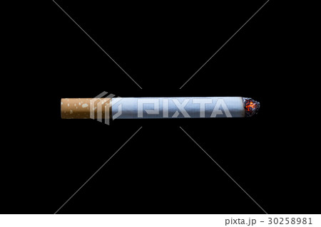 cigarette with ashes isolated on black background 30258981