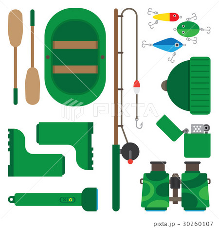 Icons theme of fishing. 30260107