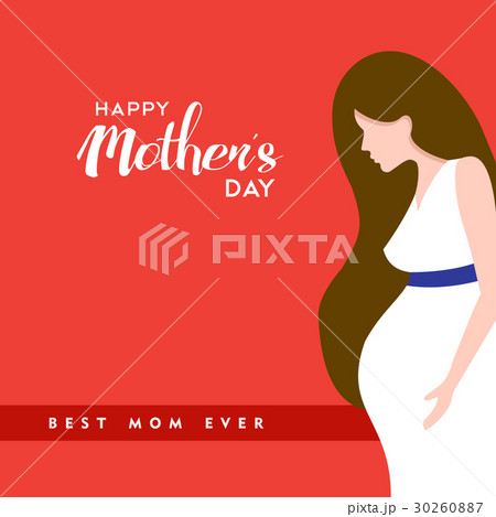 Happy mothers day pregnant mom quote illustration 30260887