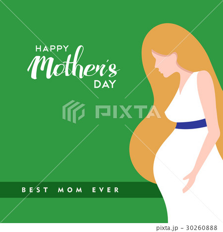 Happy mothers day pregnant woman illustration 30260888