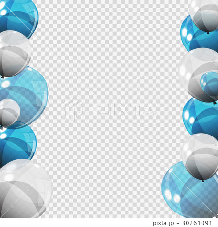 Group of Colour Glossy Helium Balloons with Blank 30261091