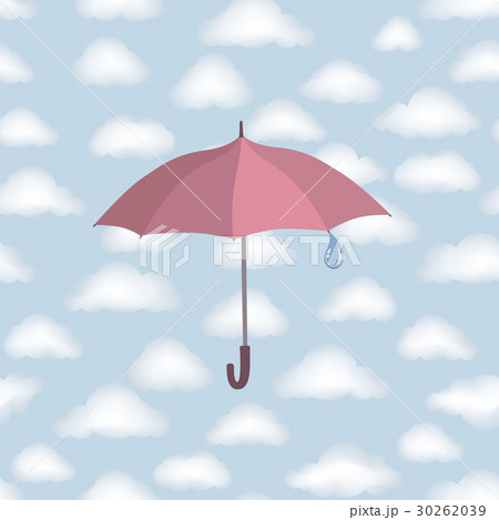 Umbrella, rain, cloudy sky pattern. Fall accessory 30262039