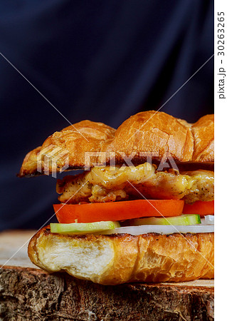 Grilled chicken sandwich with red onions Grilled chicken sandwich with red onions 30263265
