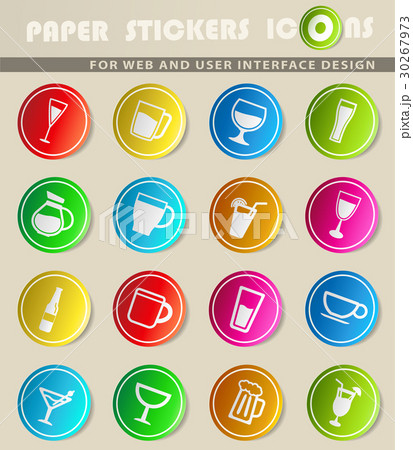 Glasses and cups simply icons Glasses and cups simply icons 30267973