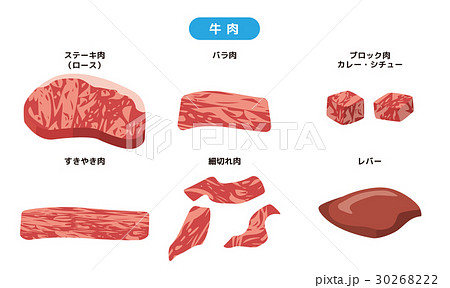 牛肉のセット 食材 シリーズ のイラスト素材