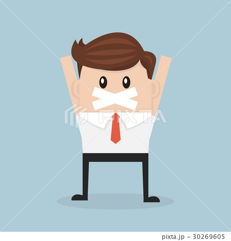Close mouth, Businessman tape on his mouth Close mouth, Businessman tape on his mouth 30269605