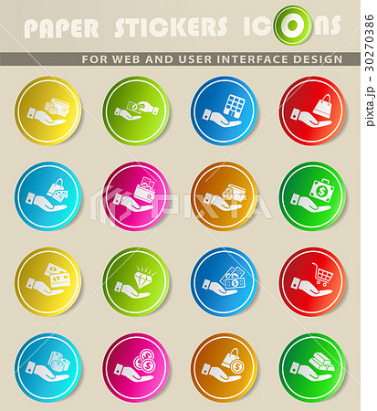 hand and money icon set 30270386