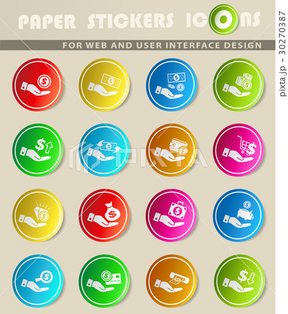 hand and money icon set hand and money icon set 30270387