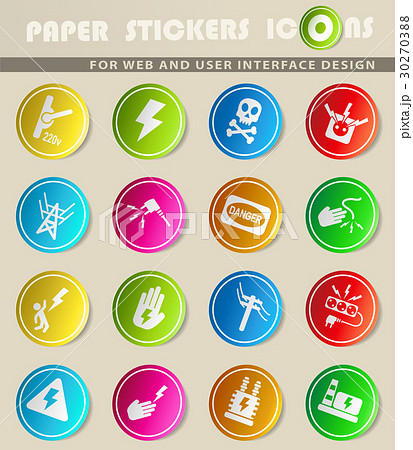 high voltage icon set 30270388