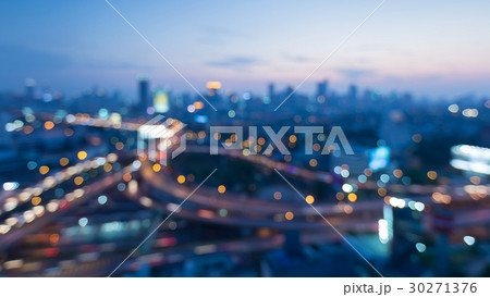 Top view blurred bokeh light city downtown Top view blurred bokeh light city downtown 30271376
