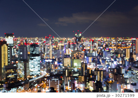 City business downtown blurred bokeh light night 30271599