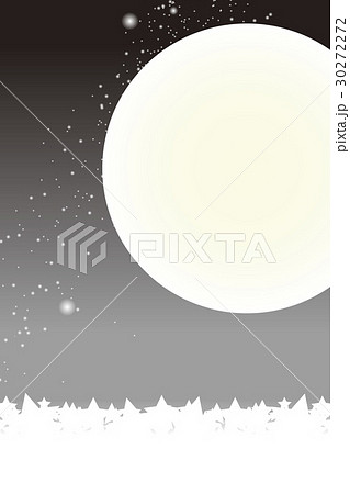 背景素材壁紙 夜景 星空 天の川 天の河 キラキラ 秋 十五夜 お月見 満月 月夜 中秋の名月 月光のイラスト素材