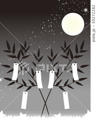 背景素材壁紙 七夕飾り お祭り 笹の葉 夜景 星空 短冊 天の川 天の河 たなばた 竹 キラキラ 夏のイラスト素材 30272282 Pixta