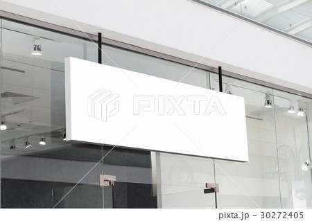 horizontal white signage on shop front 30272405