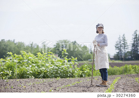 農業女子　家庭菜園 30274360