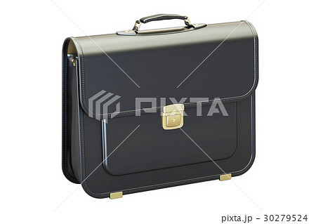 Black leather briefcase, 3D rendering 30279524