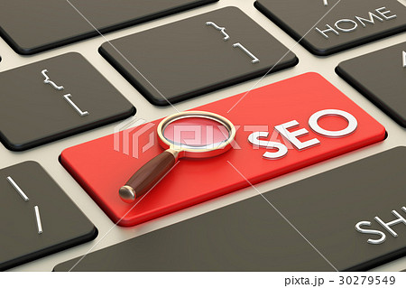 SEO keyboard button, 3D rendering 30279549