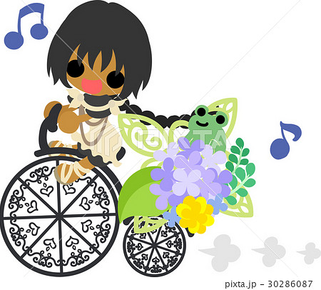 可愛い女の子と紫陽花を積んだ自転車 可愛い女の子と紫陽花を積んだ自転車 30286087