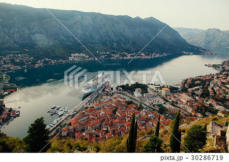 cruise ship in Kotor Bay Montenegro cruise ship in Kotor Bay Montenegro 30286719